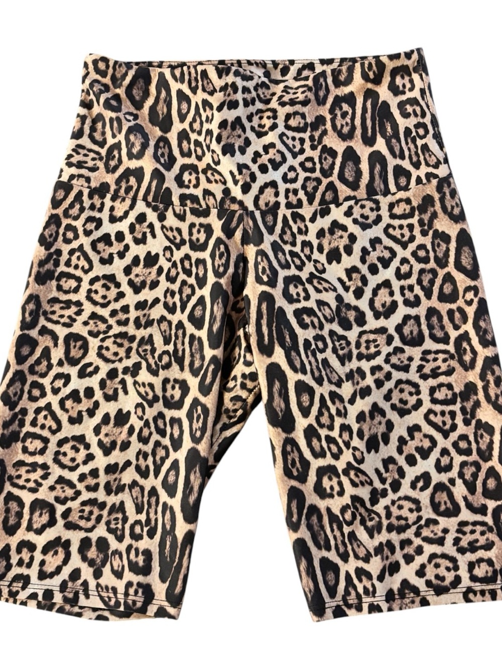 Free People Leopard Print Bike Shorts - Tan & Black